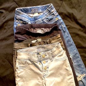 3 jeans 1 legging Justice, old navy and cat and jack